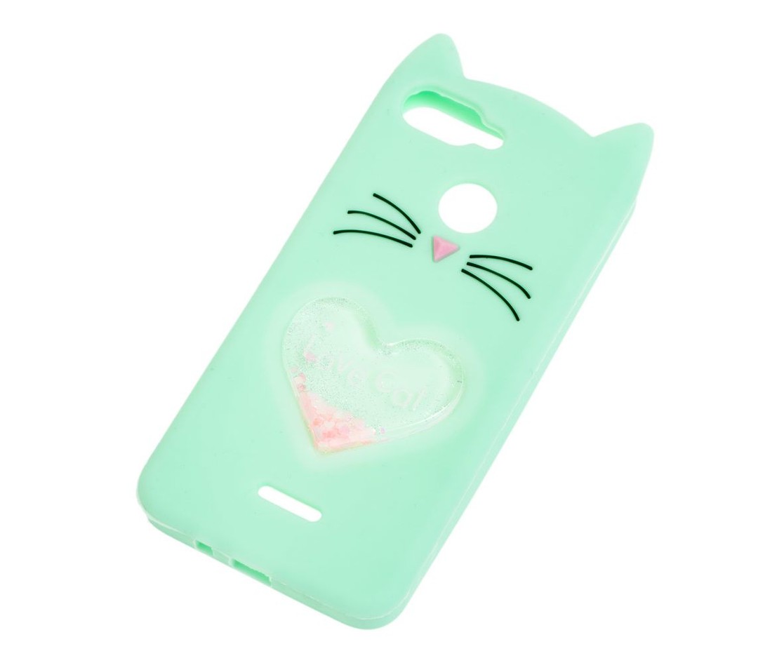 Накладка Cat 3D Heart для Xiaomi Redmi 6/6a  м`ятна-1
