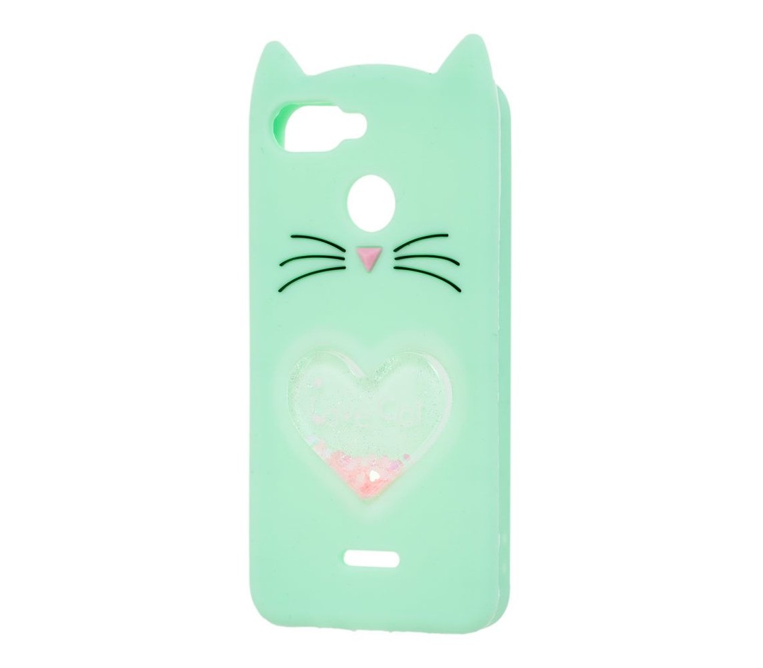 Накладка Cat 3D Heart для Xiaomi Redmi 6/6a  м`ятна-0