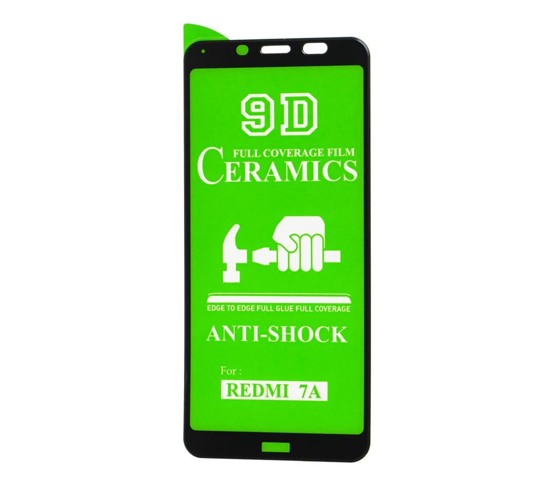 Гнучке скло Ceramic для Xiaomi Redmi 7A/6/6A глянцеве з чорною рамкою-0