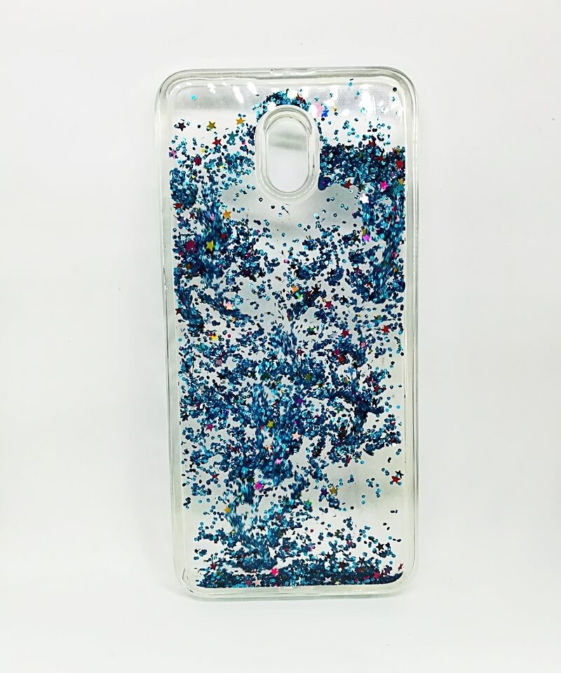 Накладка Aqua для Xiaomi Redmi 8a Блакитні блискітки-0