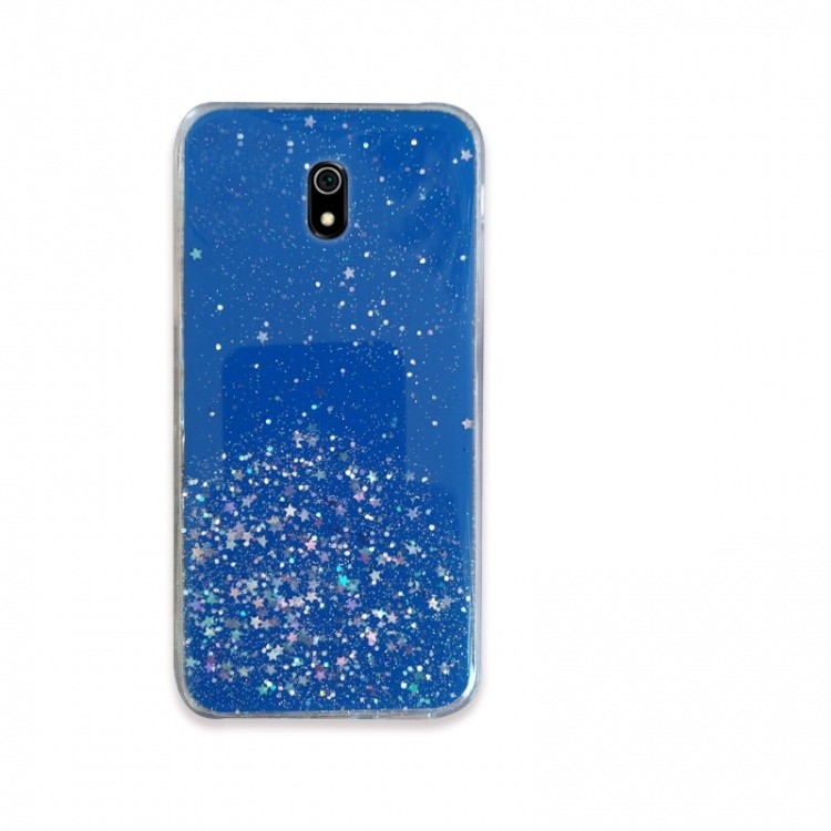 Накладка Acrylic Glitter для Xiaomi Redmi 8A синя-0