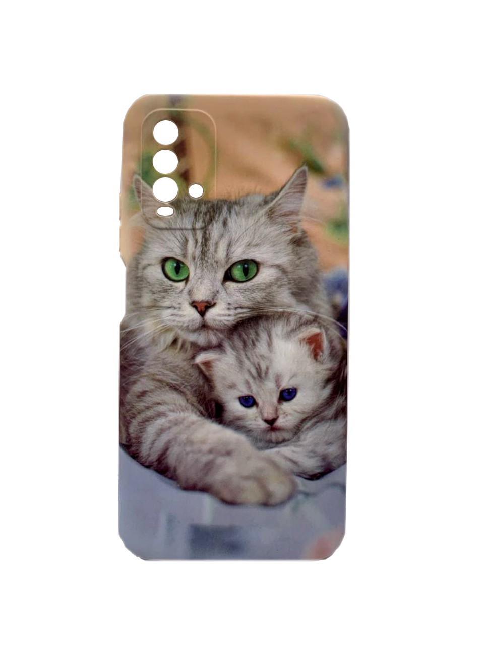 Накладка Silicone Case Picture для Xiaomi Redmi 9T Котики-0