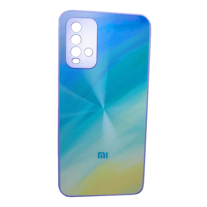 Накладка Glass Case Watercolor Logo для Xiaomi Redmi 9T/Poco M3  (Violet/blue)-0
