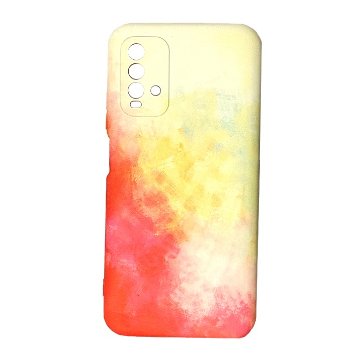 Накладка Silicone Haze для Xiaomi Redmi 9T Yellow/red (4)-0