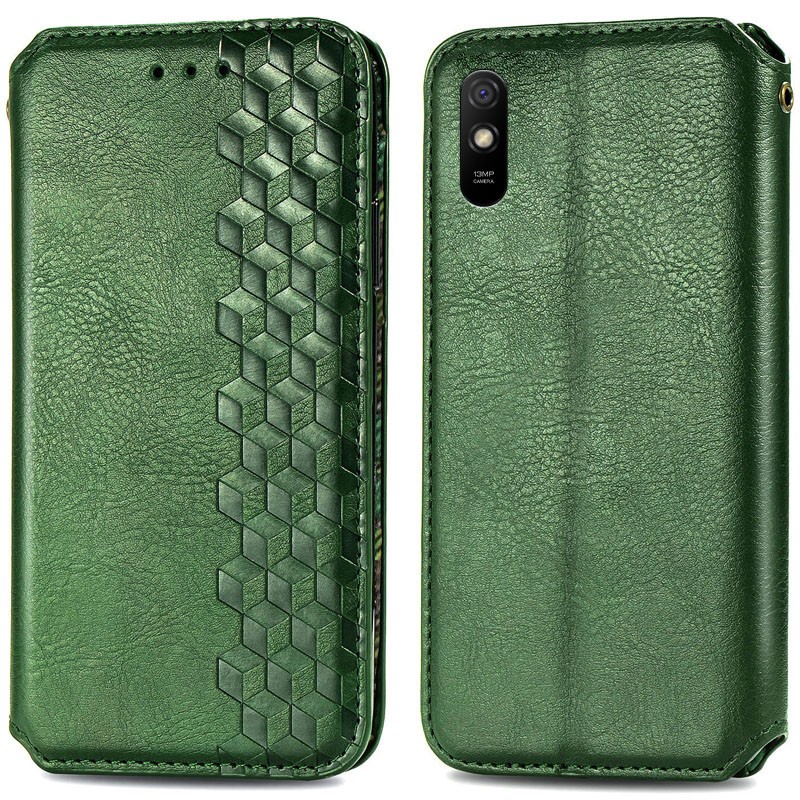 Книжка GETMAN Cubic для Xiaomi Redmi 9A/9AT зелена-0