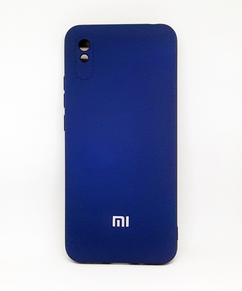 Накладка Silicone Case Full Camera для Redmi 9a синя-0