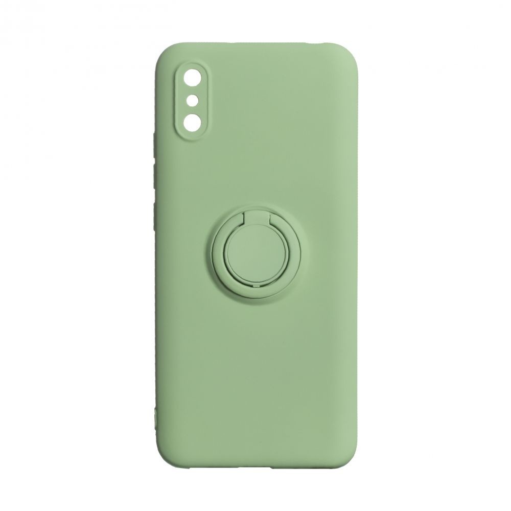 Накладка ColorRing з кільцем для Xiaomi Redmi 9A зелена-0