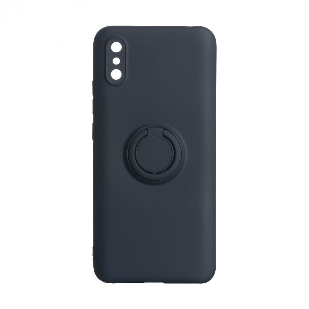 Накладка ColorRing з кільцем для Xiaomi Redmi 9A темно-синя-0