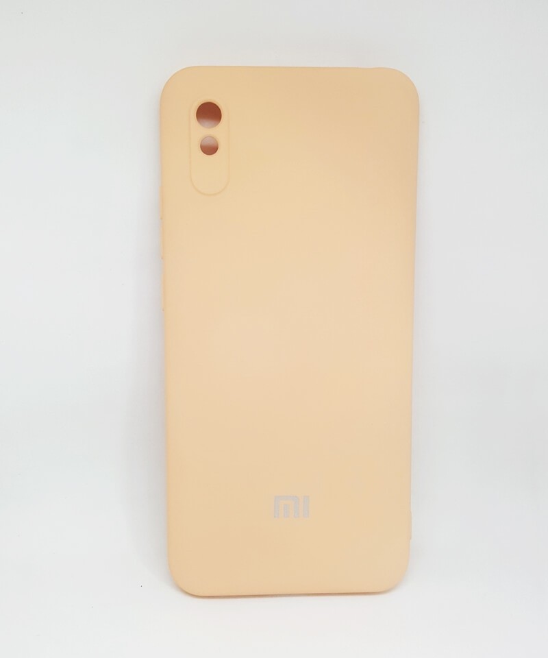 Накладка Silicone Case Full Camera для Redmi 9a персикова-0