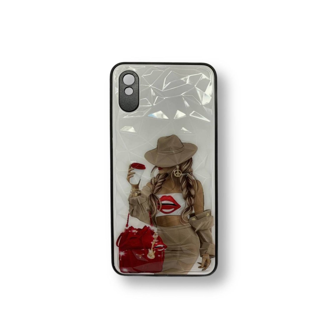 Накладка Ladies для Xiaomi Redmi 9A Дівчина з червоною сумкою-0