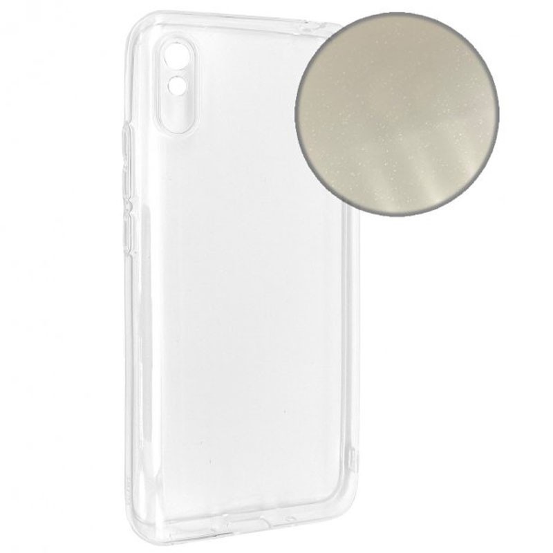Накладка Molan Cano Glossy Jelly для Xiaomi Redmi 9A прозора з блискітками-0