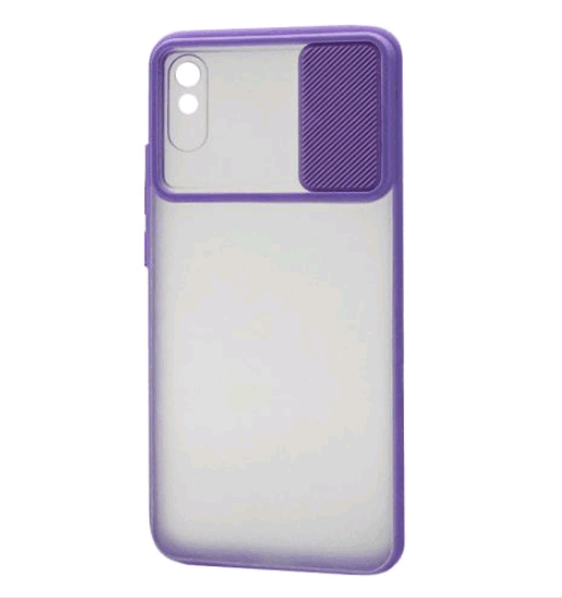 Накладка Camshield mate TPU для Xiaomi Redmi 9A фіолетова шторка-0