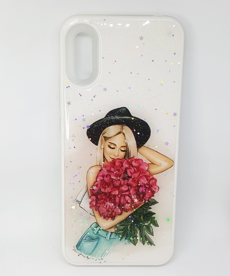 Накладка Mix Art Armor для Xiaomi Redmi 9A Дівчина в капелюсі з букетом-0