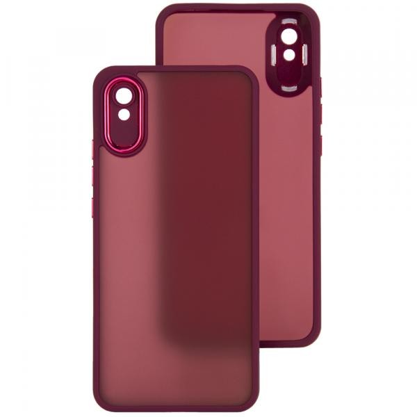 Накладка Luxury Metal Lens для Xiaomi Redmi 9A (Марсала)-0
