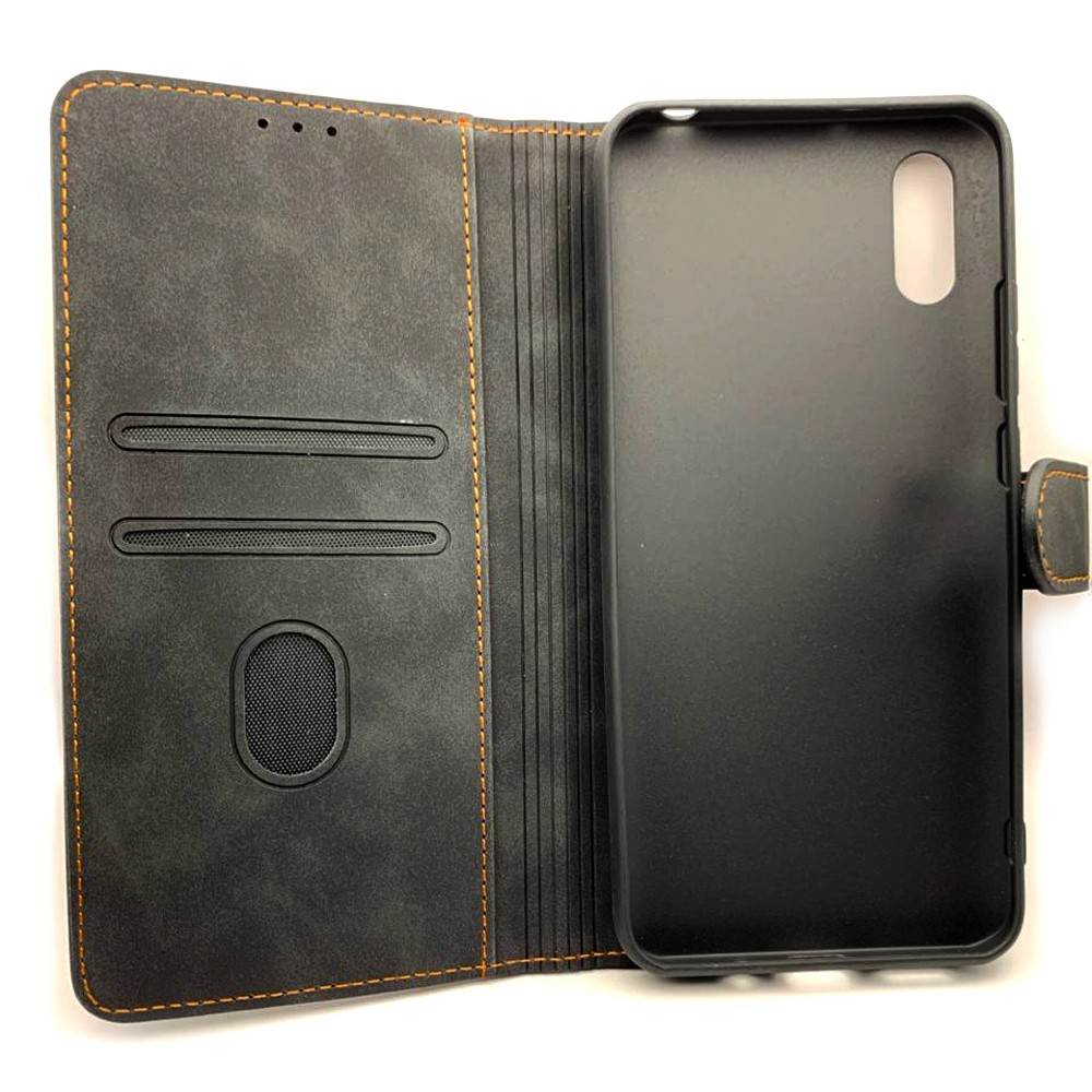 Книжка Cover Stylish Slot Matte для Samsung A50/A30s (Чорна)-2