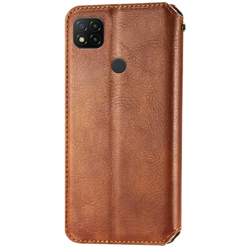 Книжка GETMAN Cubic для Xiaomi Redmi 9C / 10A коричнева-1