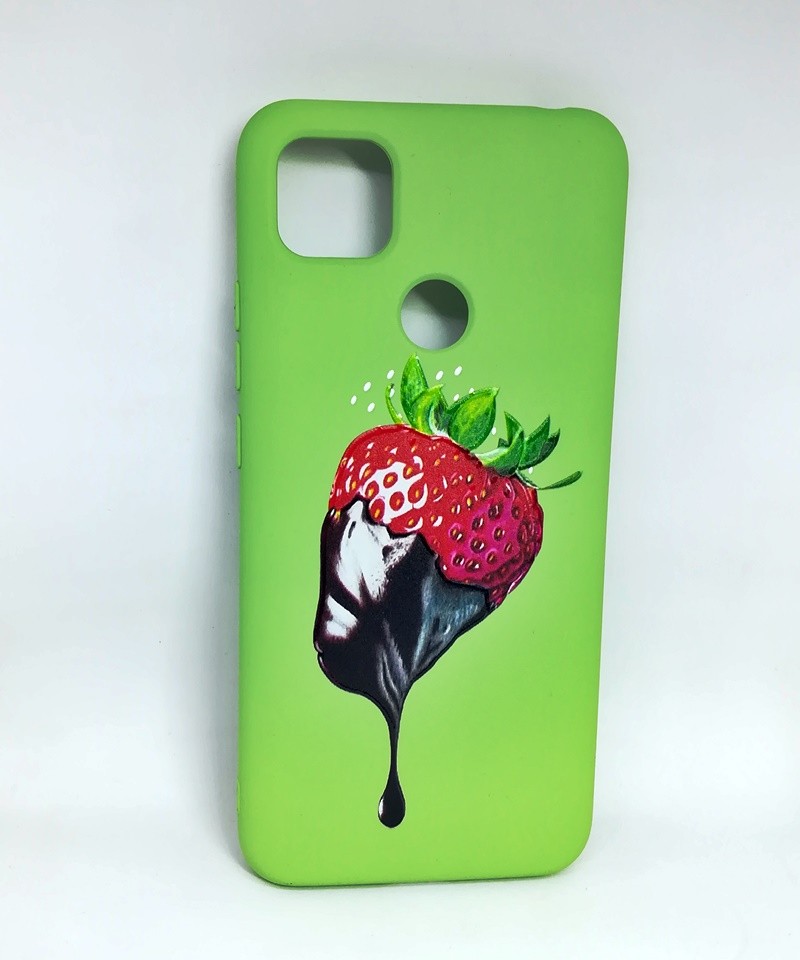 Накладка Silicone ART для Xiaomi Redmi 9C "Полуничка"-0