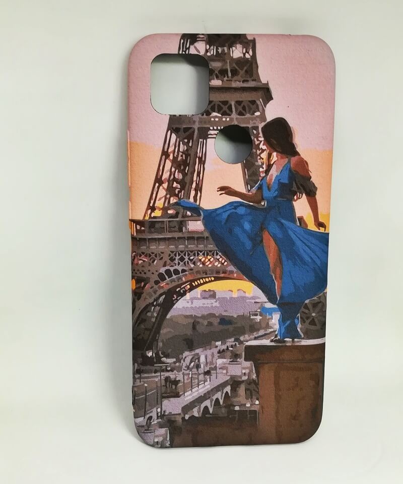 Накладка MATTE FLUORO для Xiaomi Redmi 9C Дівчина в Парижі-0