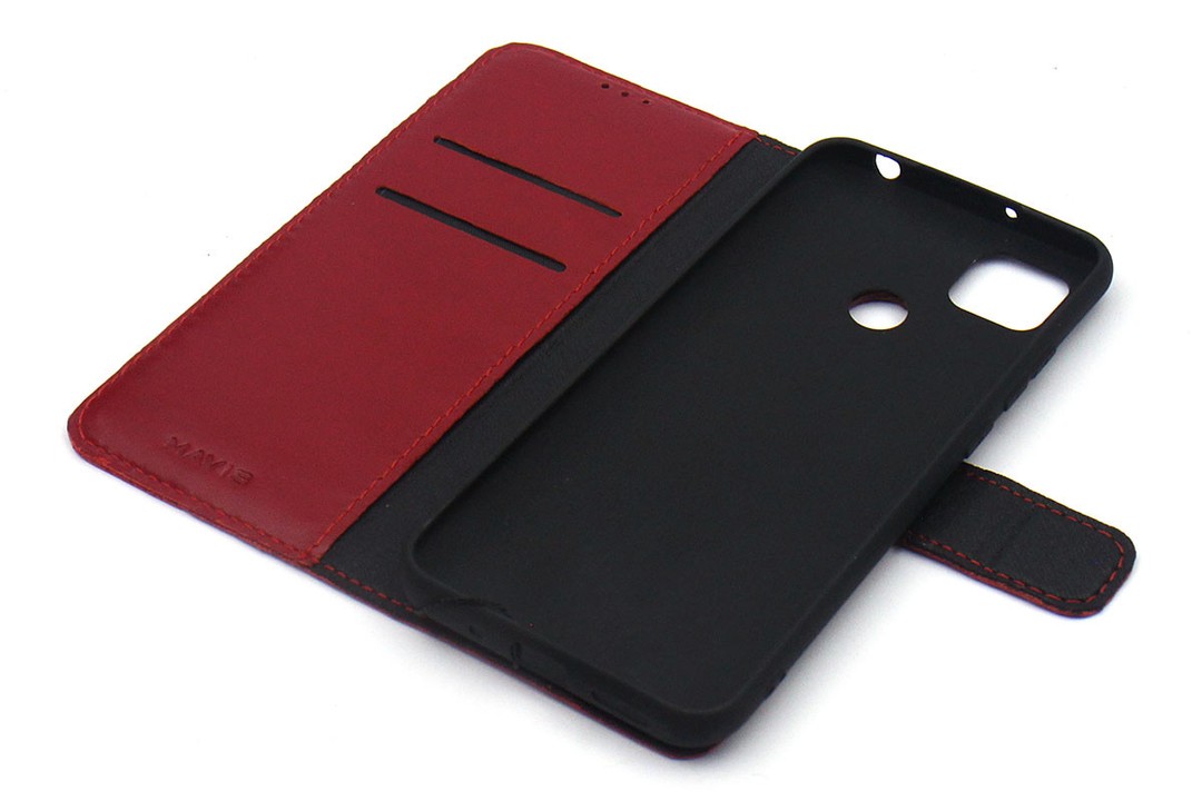 Книжка MAVIS для Xiaomi Redmi 9C шкіряна червона-2