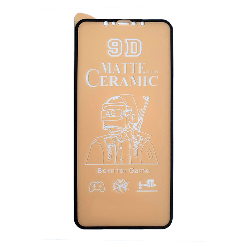 Гнучке скло Ceramic Matt для Xiaomi Redmi 9A/9C/A1/A2 матове з чорною рамкою-0