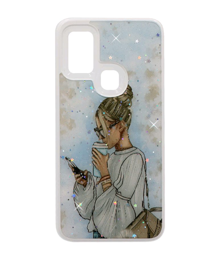 Накладка Mix Art Armor для Xiaomi Redmi 9C Дівчина з кавою та телефоном-0