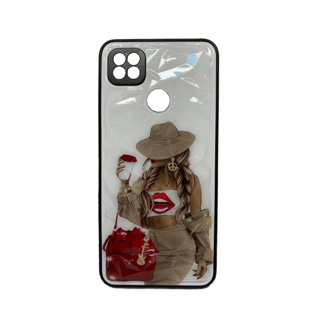 Накладка Ladies для Xiaomi Redmi 9C/10A Дівчина з червоною сумкою-0