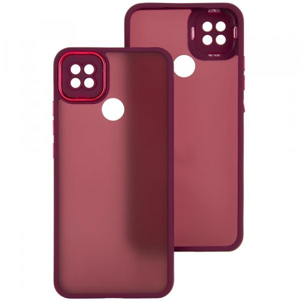 Накладка Luxury Metal Lens для Xiaomi Redmi 9C/10A (Марсала)-0