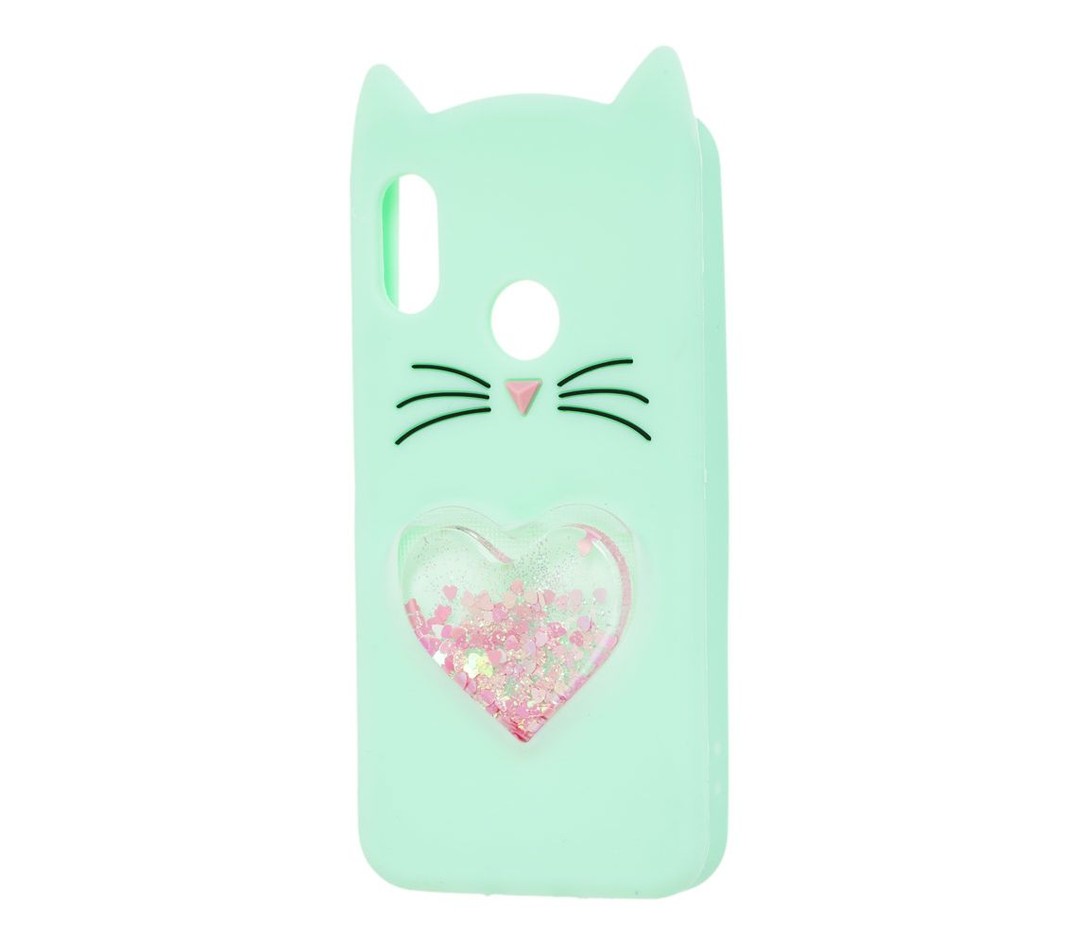 Накладка 3D Cat heart для Huawei Honor 9 Lite м`ятна-0