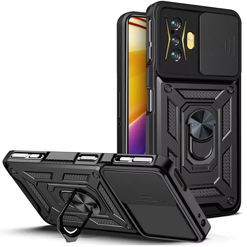 Накладка  Camshield Serge Ring for Magnet для Xiaomi Poco F4 GT (Чорна)-0