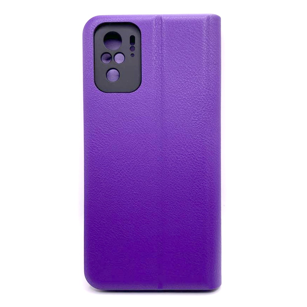 Книжка LEATHER для Xiaomi Redmi Note 10 /Note 10S /Poco M5s фіолетова-1