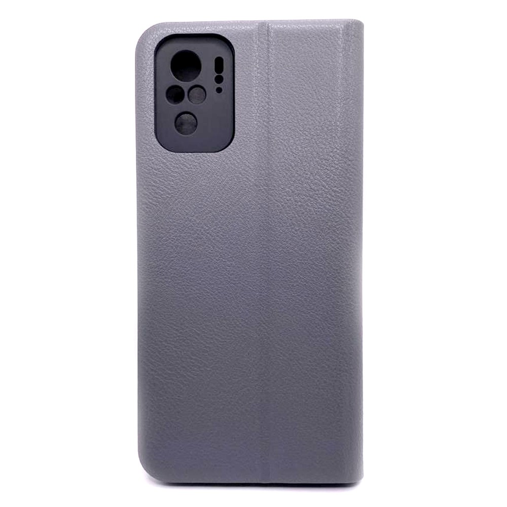 Книжка LEATHER для Xiaomi Redmi Note 10 /Note 10S /Poco M5s сіра-1