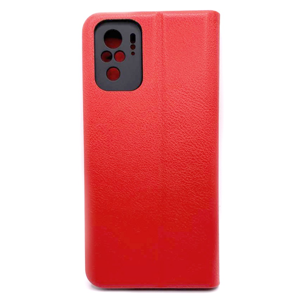 Книжка LEATHER для Xiaomi Redmi Note 10 /Note 10S /Poco M5s червона-1