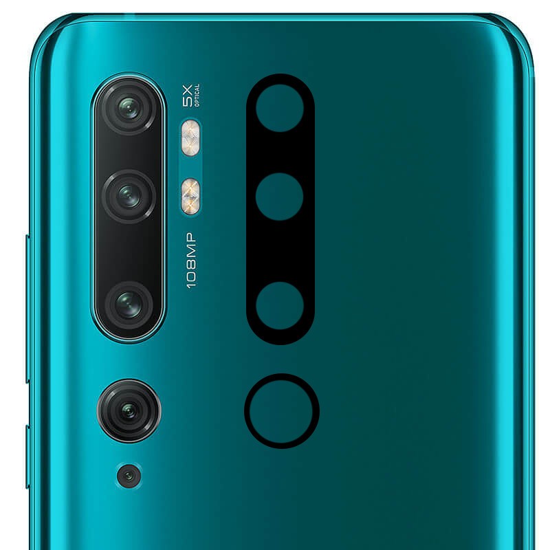 Захисне скло на камеру для  Xiaomi Mi Note 10 / Note 10 Pro / Mi CC9 Pro чорне (без упаковки)-0