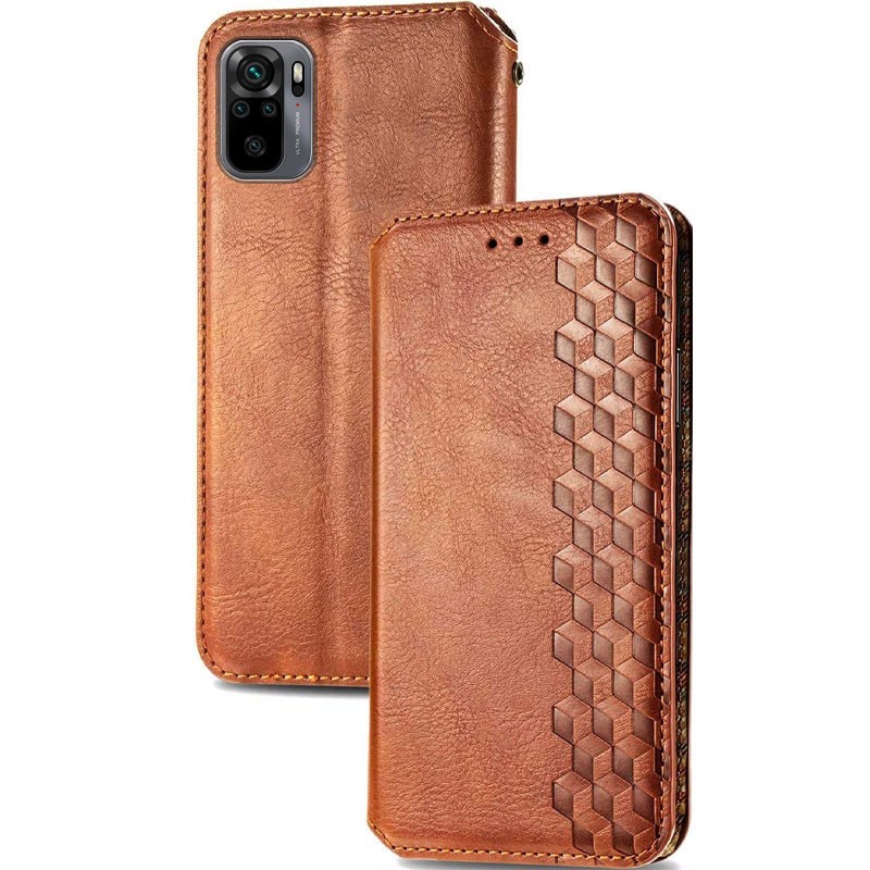 Книжка GETMAN Cubic для Xiaomi Redmi Note 10 4G / Note 10s / Poco M5s   коричнева-0