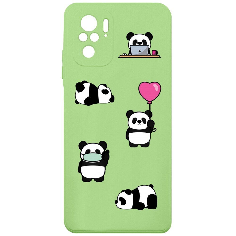 Накладка MiaMi Cartoon для Xiaomi Redmi Note 10 Green Panda-0