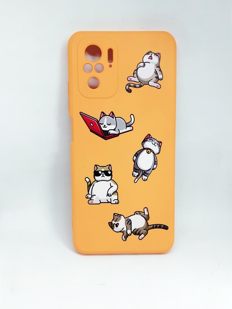 Накладка MiaMi Cartoon для Xiaomi Redmi Note 10 Orange Lazy Cat-0