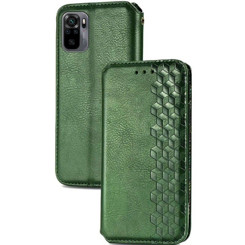 Книжка GETMAN Cubic для Xiaomi Redmi Note 10 4G / Note 10s / Poco M5s  зелена-1