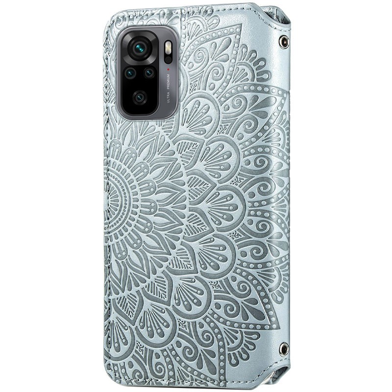 Книжка GETMAN Mandala для Xiaomi Redmi Note 10 сіра-1