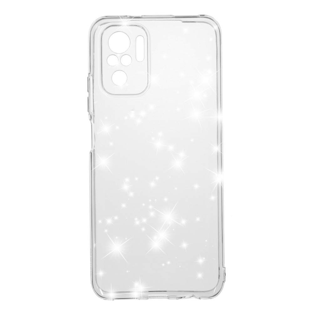 Накладка Molan Cano Glossy Jelly для Xiaomi Redmi Note 10/Note 10s/Poco M5s прозора з блискітками-0