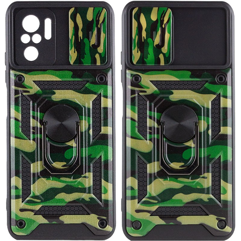 Накладка Camshield Serge Ring Camo для Xiaomi Redmi Note 10 / Note 10s Камуфляж, зелений-0