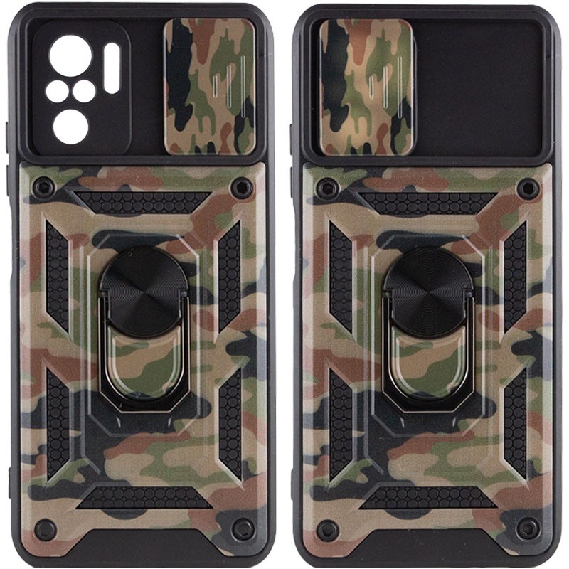 Накладка Camshield Serge Ring Camo для Xiaomi Redmi Note 10 / Note 10s Камуфляж, коричневий-0