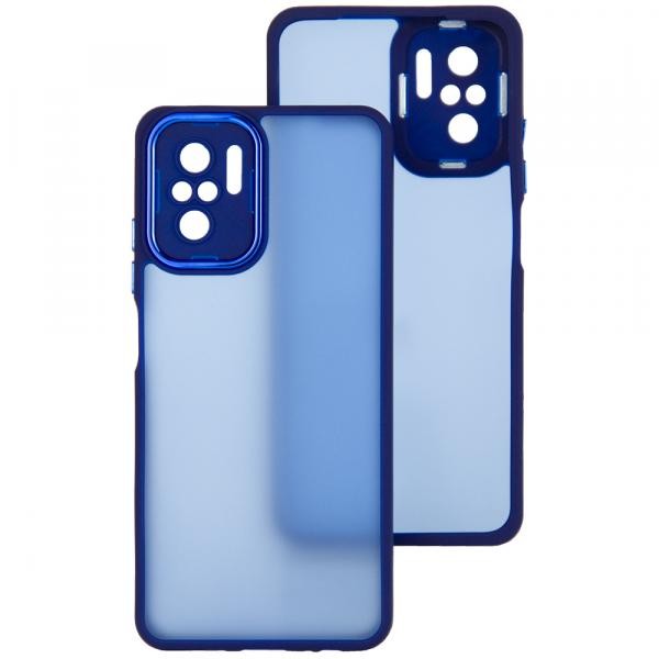 Накладка Luxury Metal Lens для Xiaomi Note 10/Note 10s/Poco M5s (Синій)-0