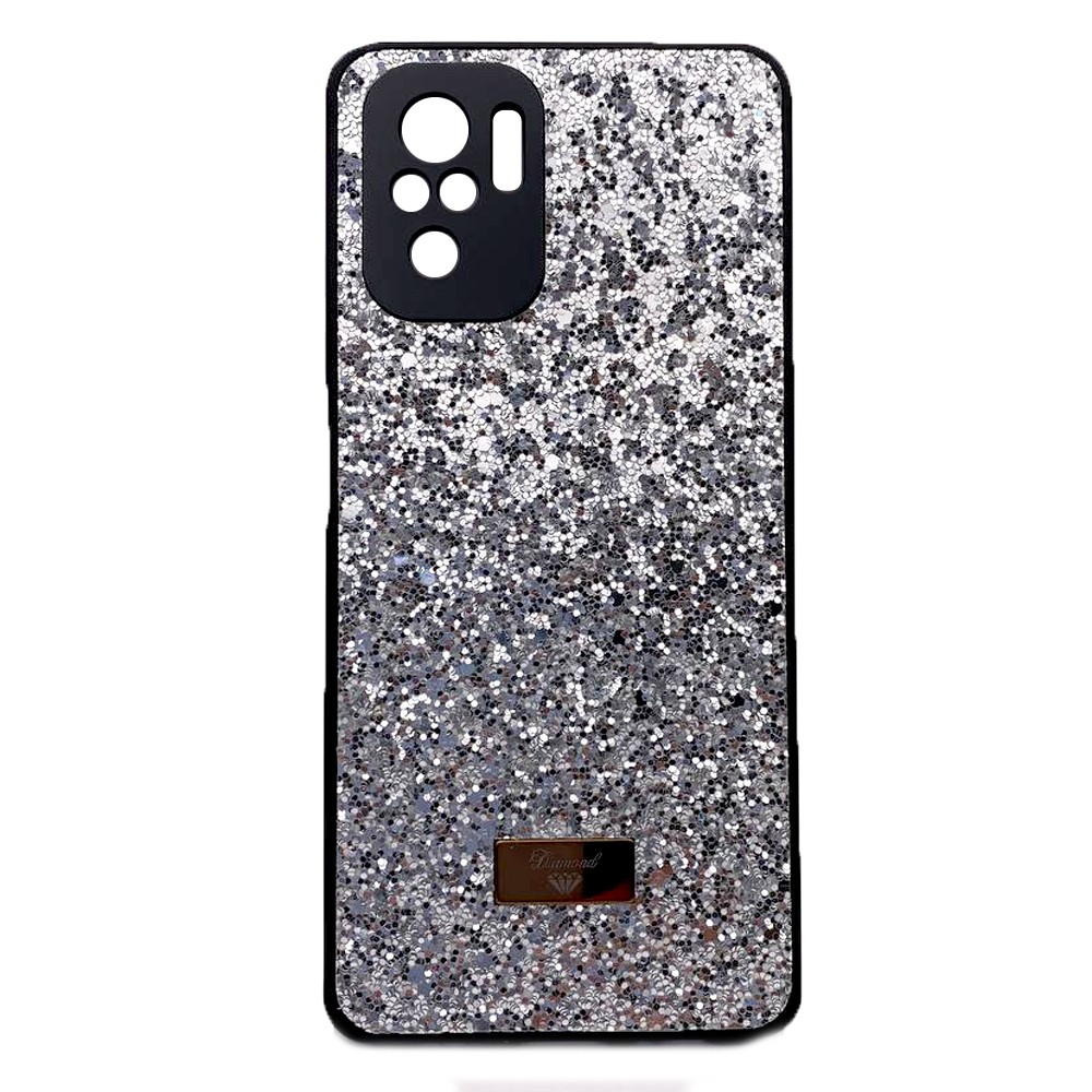 Накладка Bling Grainy Diamond Separate Camera для Xiaomi Redmi Note 10/Note 10s/Poco M5s (Срібляста)-0