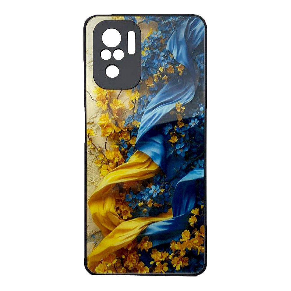 Накладка Marble Clouds для Xiaomi Note 10 4G/Note 10s/Poco M5s (Квіти на стіні, скло)-0