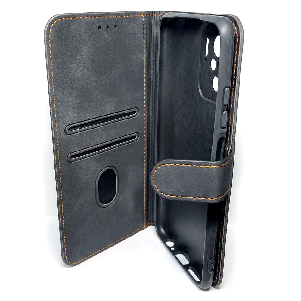 Книжка Cover Stylish Slot Matte для Xiaomi Redmi Note 10 4G/Note 10s (Чорна)-2