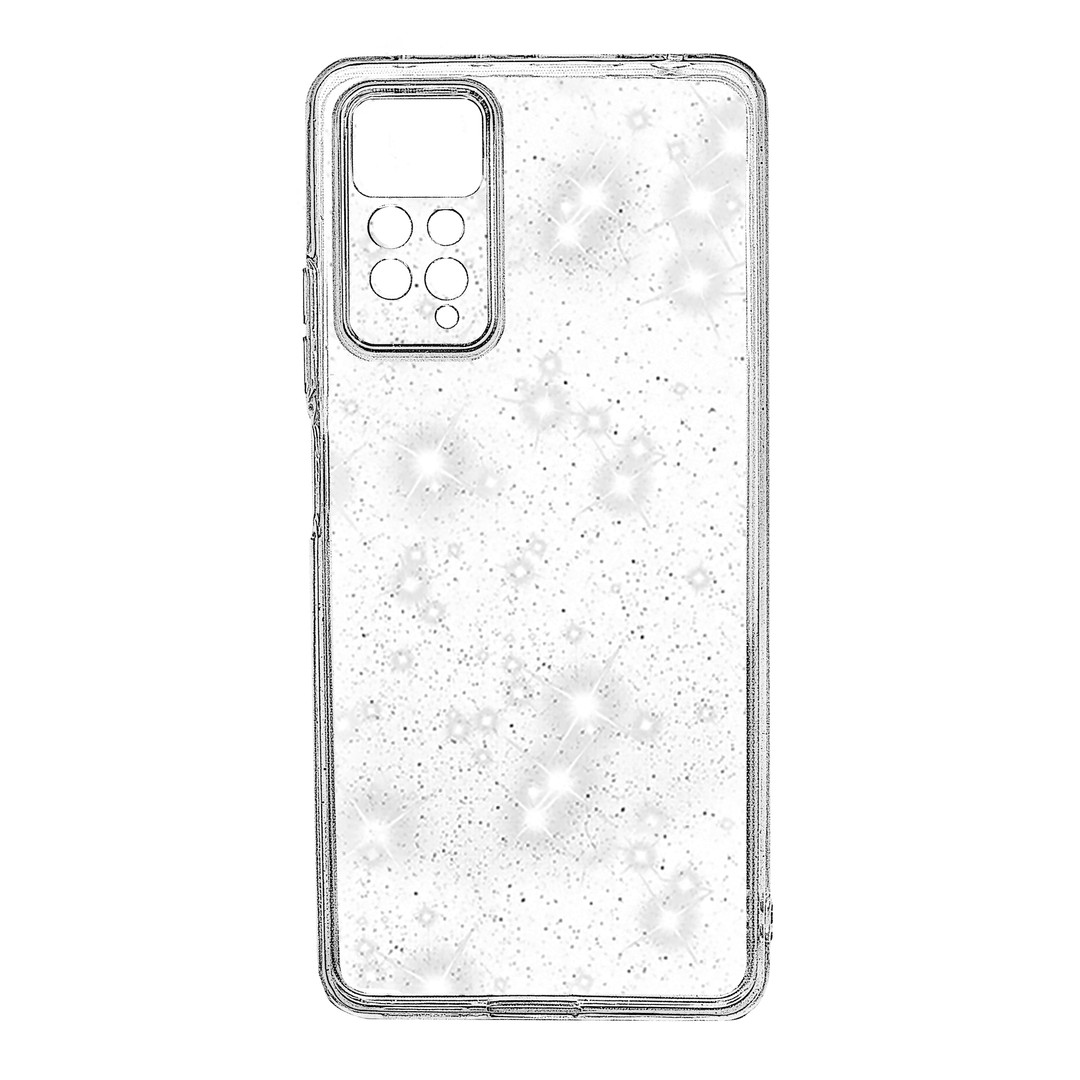 Накладка Molan Cano Glossy Jelly для Xiaomi Note 11 / Note 11s прозора з блискітками-0
