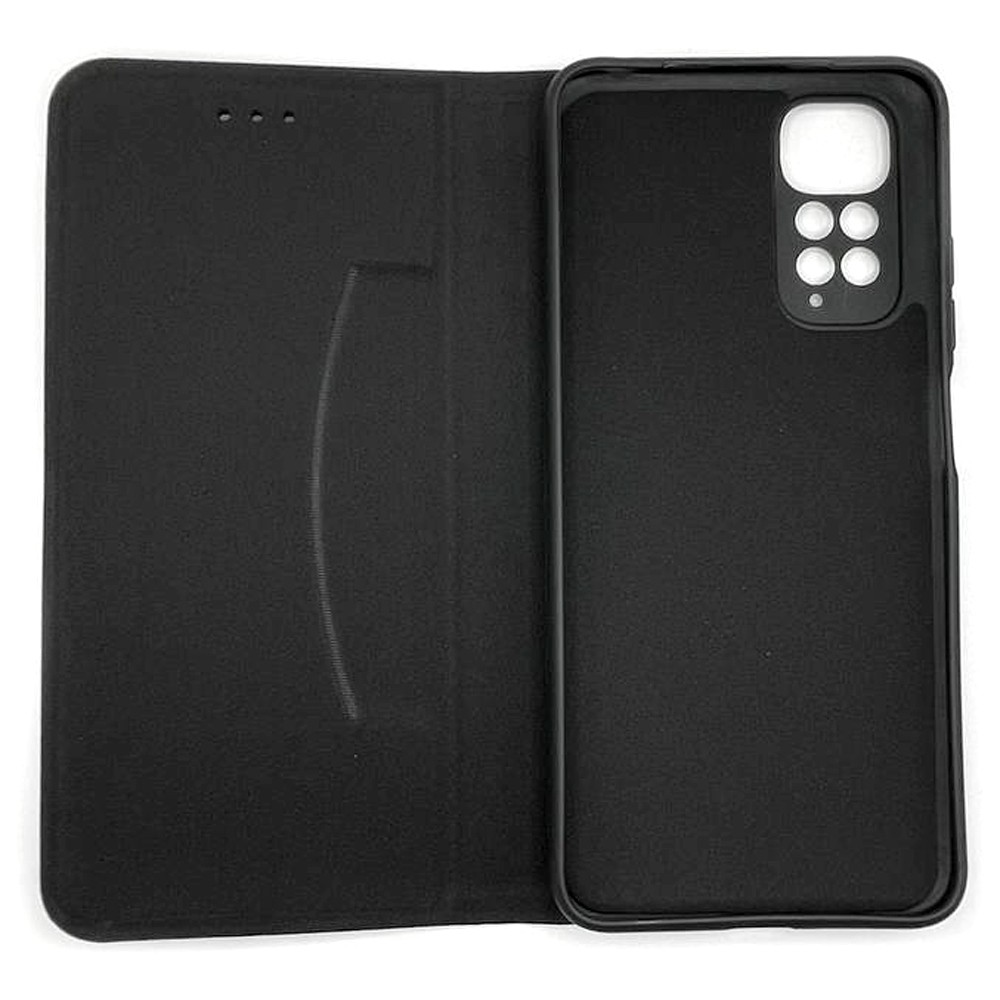 Книжка LEATHER для Xiaomi Redmi Note 11 / Note 11s чорна-2