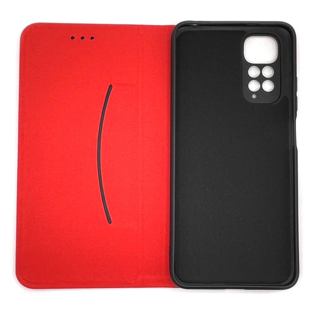 Книжка LEATHER для Xiaomi Redmi Note 11 / Note 11s червона-2