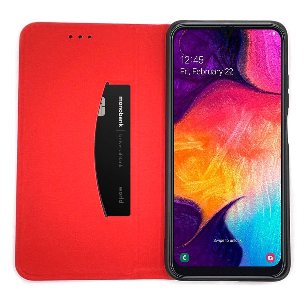 Книжка LEATHER для Samsung A32 4G  червона-1