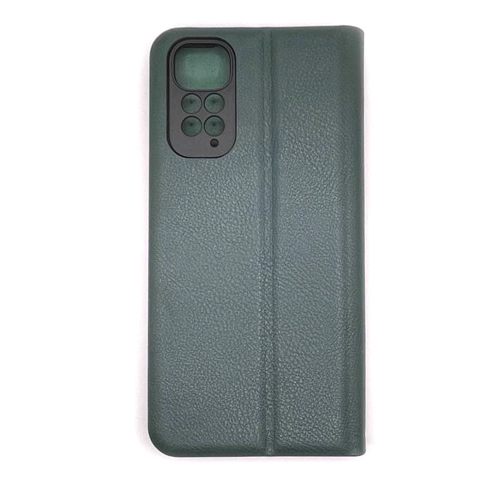 Книжка LEATHER для Xiaomi Redmi Note 11 / Note 11s темно-зелена-1